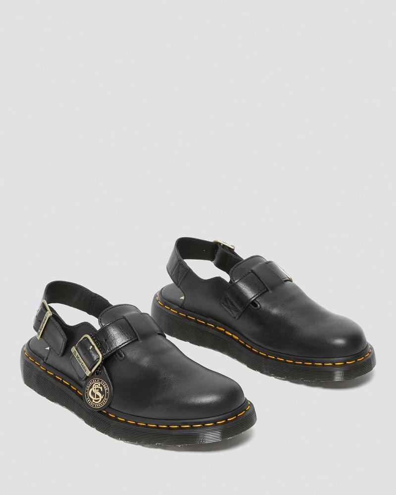 Sandalias Con Tiras Dr Martens Jorge Made in England Cuero Slingbacks Hombre Negros | MX 168QMA